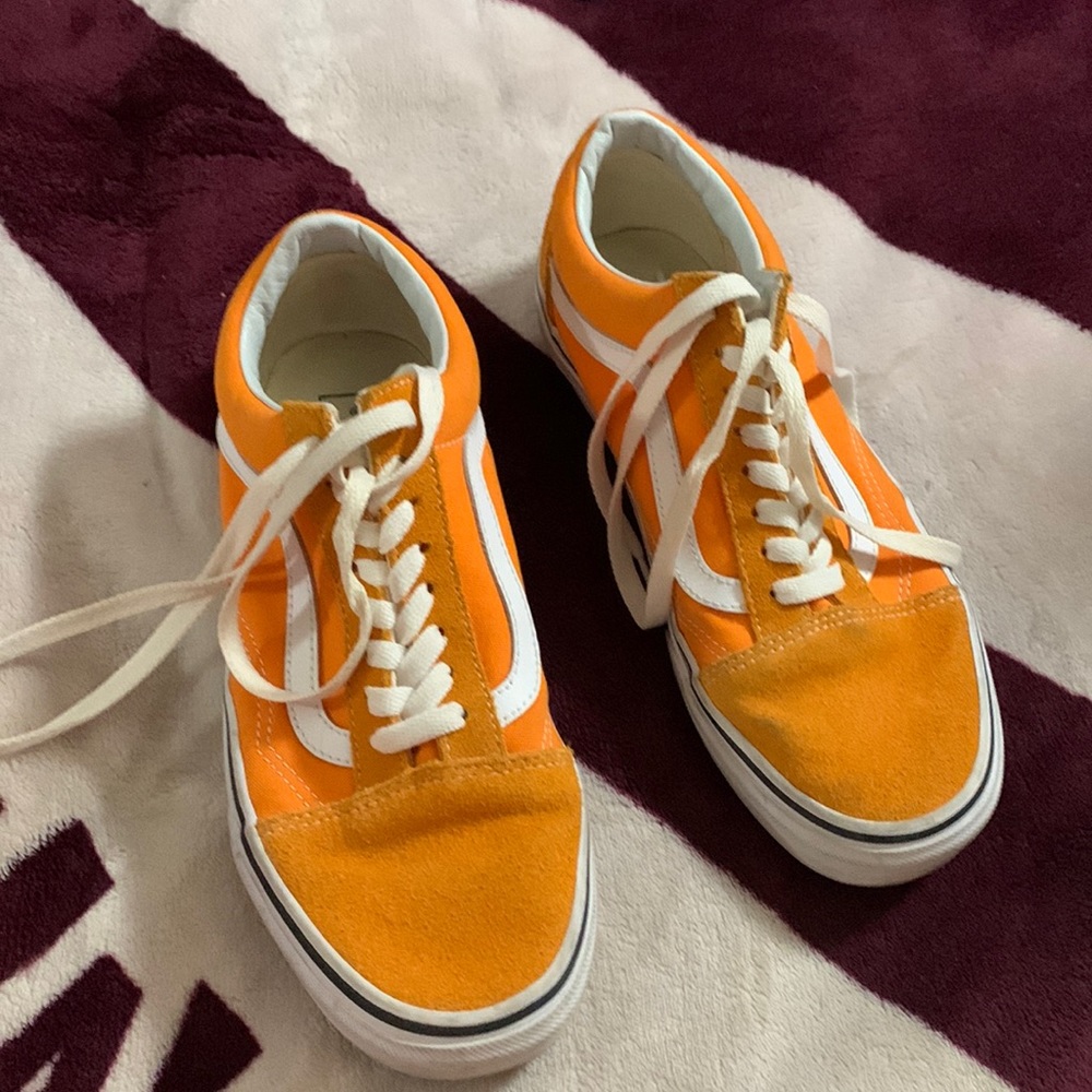 Orang old skool vans size 8.5 womens size 7.0 mens
